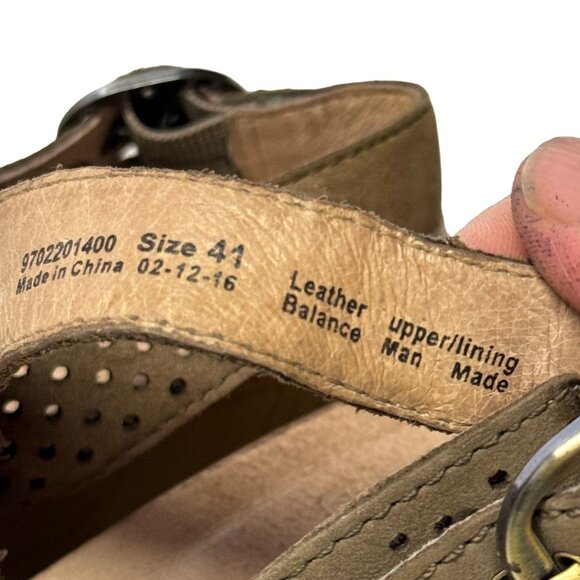 Dansko Jacinda Wedge Sandal Womens EU41 US10.5-11 Brown Perforated Leather Shoes - Picture 8 of 13